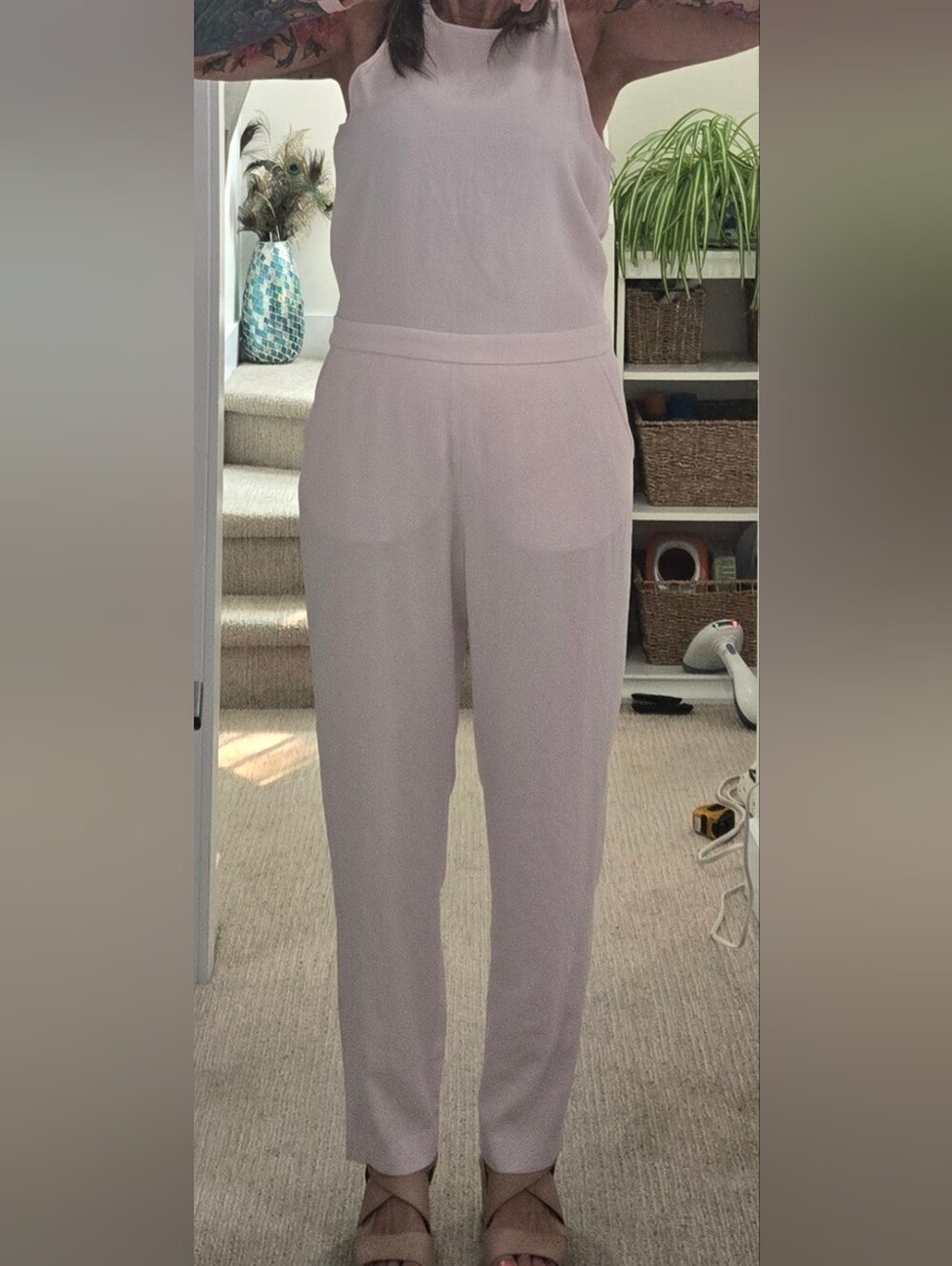 Babaton Branson Sleeveless Blush Pink Jumpsuit - Clean Minimal Design - Picture 5 of 16